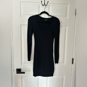 Black long sleeve sweater dress